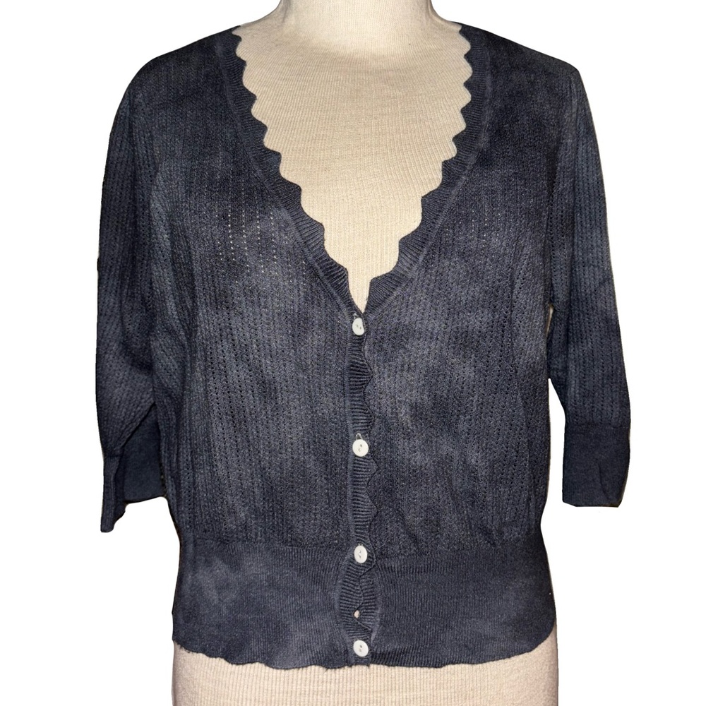 Dark Grey Scalloped Cardigan